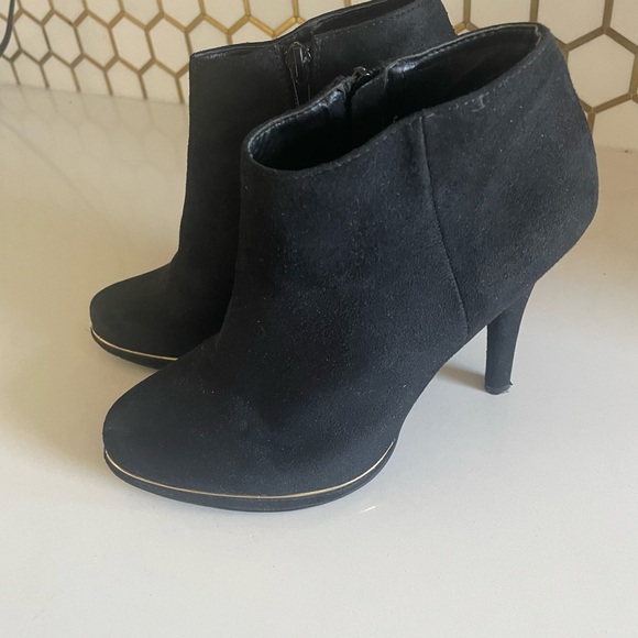 Ankle Faux Suede Stiletto Heel Zipper Boots Size 7.5 Goth Romantic Goth Grunge - Picture 7 of 13